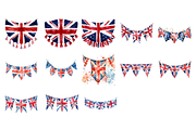 Watercolor UK Bunting Clipart, a Decorative Illustration by stickermadness (Thumbnail 3 of 3)