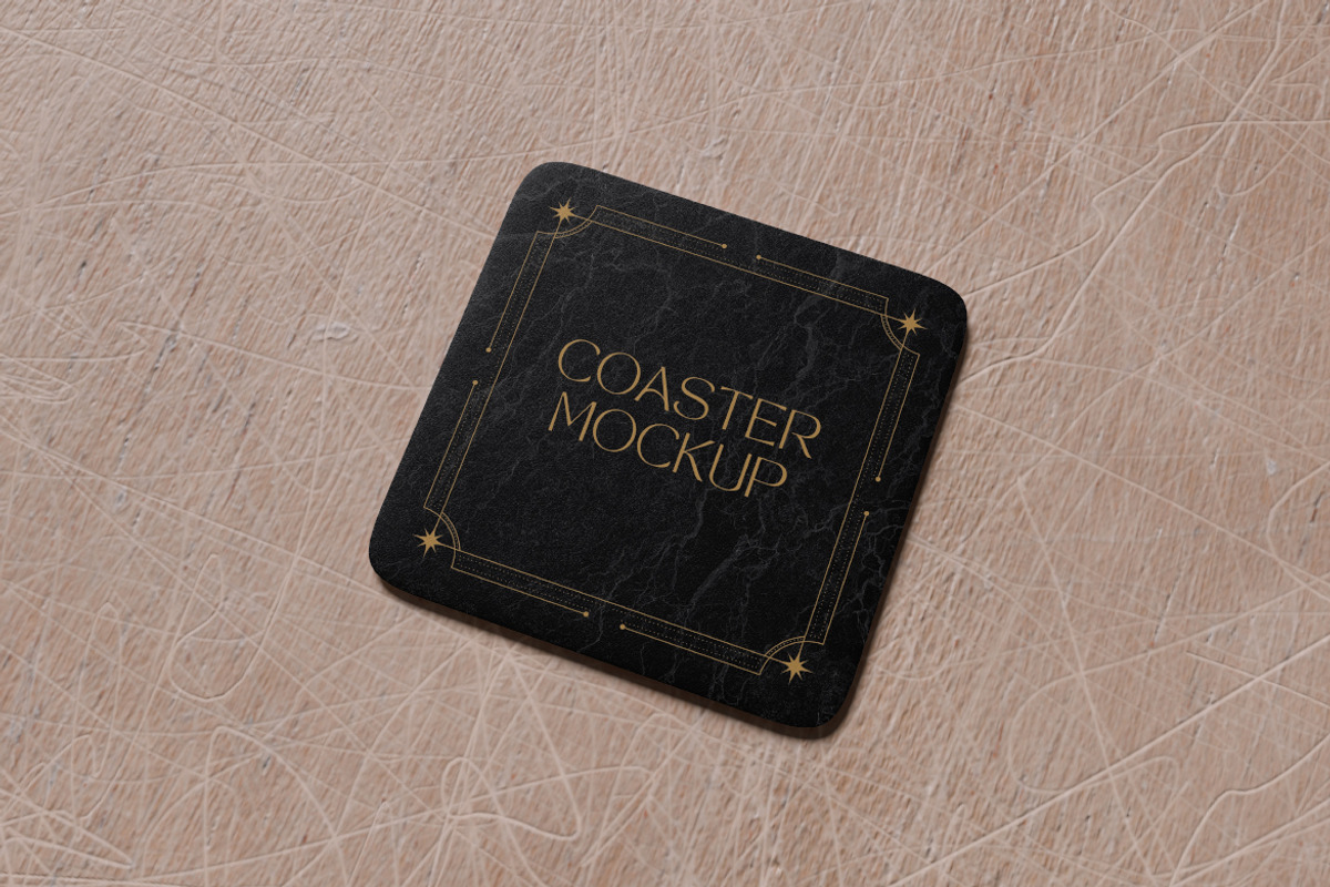 Square Coaster Mockup Bundle Set, an Advertising Mockup by Rielismee (Photo 5 of 5)