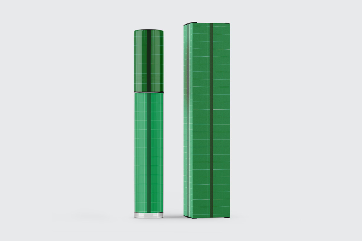 Lipstick Tube with Box Mockup, a Packaging Mockup by _Adroit_ (Photo 4 of 5)