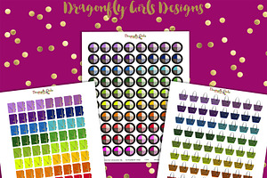 Rainbow Glam Printable Stickers