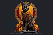 Black Cat Familiars clipart Set, an Animal Illustration by ThatsDesignArt (Thumbnail 3 of 10)