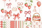Strawberries and Bows, an Illustration by Lolytop Studio (Thumbnail 1 of 5)