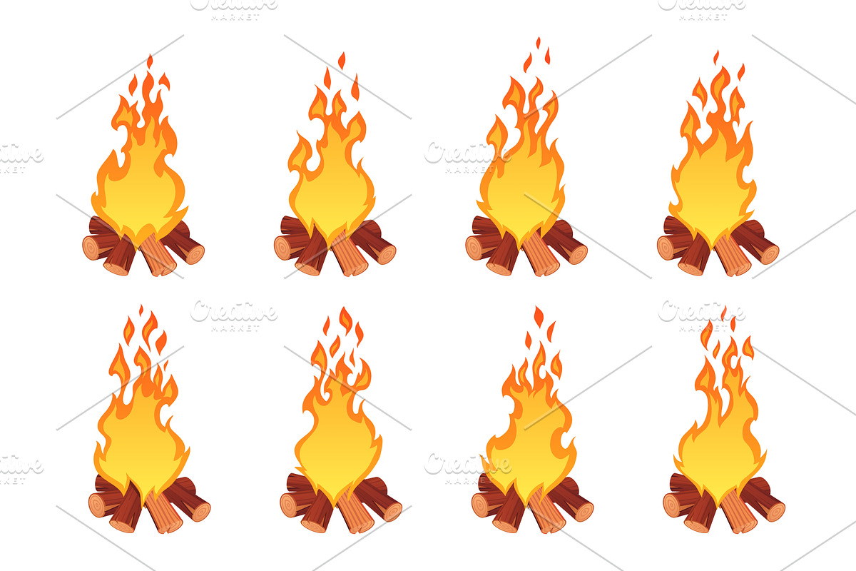 Campfire animation. Animated camp, an Illustration by Stock-Smart-Start