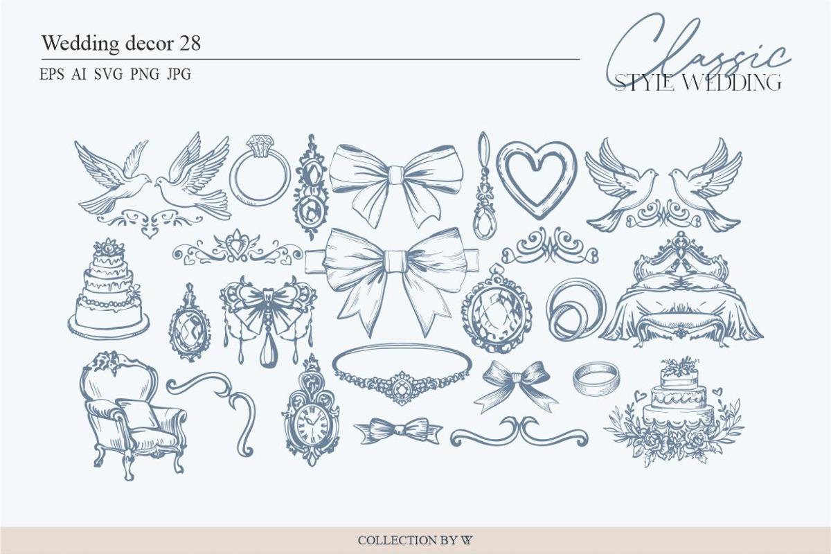 Classic Style Wedding, an Object Graphic by Collection by VY (Photo 3 of 15)