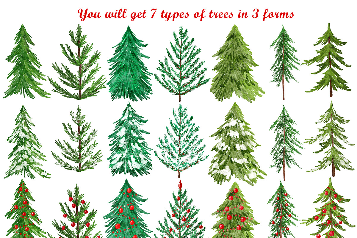 Christmas Tree Clipart & Patterns, a Pattern Graphic by Lagmar Design (Photo 7 of 13)