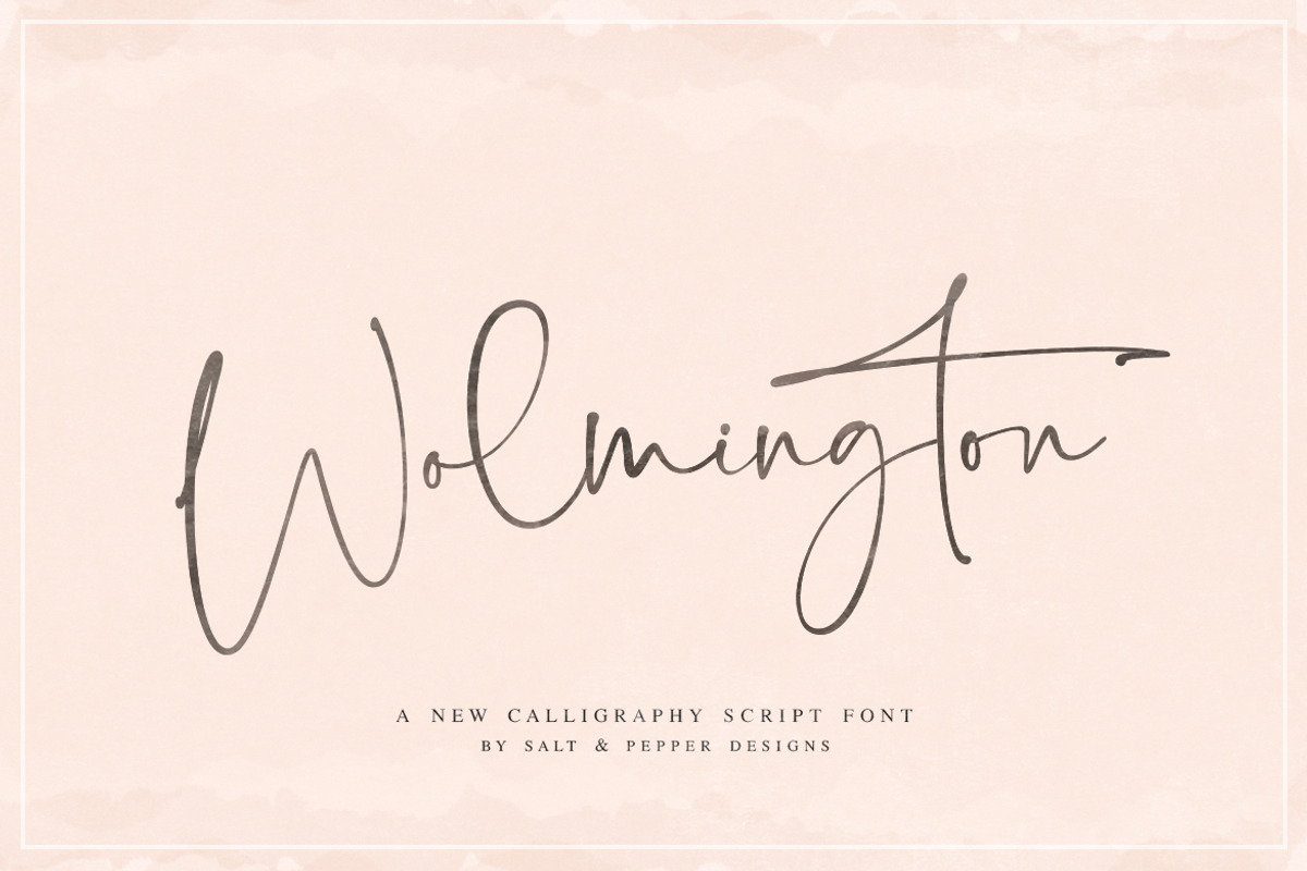 Wolmington Script Font, a Script Font by Salt & Pepper Designs (Photo 1 of 12)