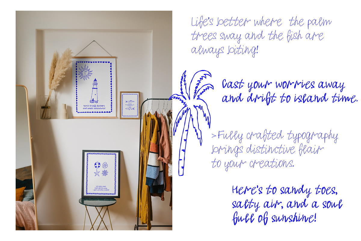 Fisherman Aesthetic – Font+Graphics, a Handwritten Font by AnkaDrozd (Photo 7 of 8)