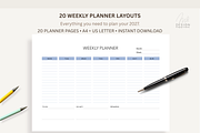 Minimalist Weekly & Goal Planner, a Stationery Template by Atthameeni (Thumbnail 2 of 6)