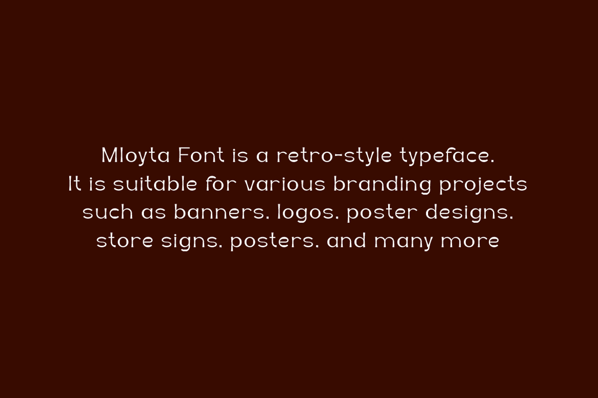 Mloyta - Retro Font, a Sans Serif Font by QR Design Studio (Photo 5 of 7)