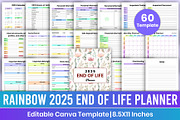 Rainbow 2025 End of Life Planner Kdp, a Stationery Template by Mustafiz (Thumbnail 1 of 8)