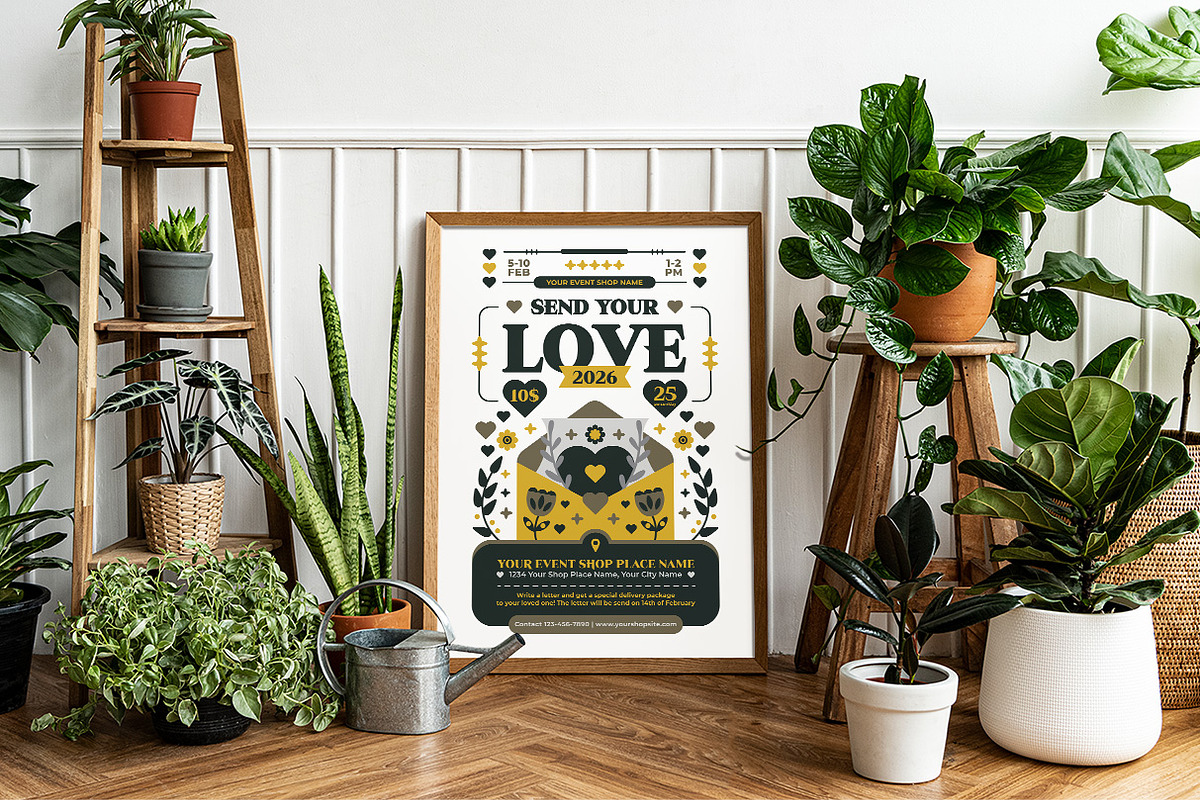 Folk Art Send Your Love Flyer, a Flyer Template by Hole Hope Design (Photo 2 of 5)