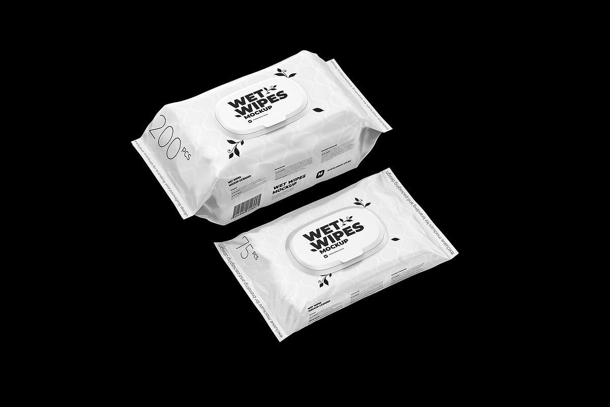 Wet Wipes Mockup, large and small, a Packaging Mockup by easymock (Photo 10 of 10)