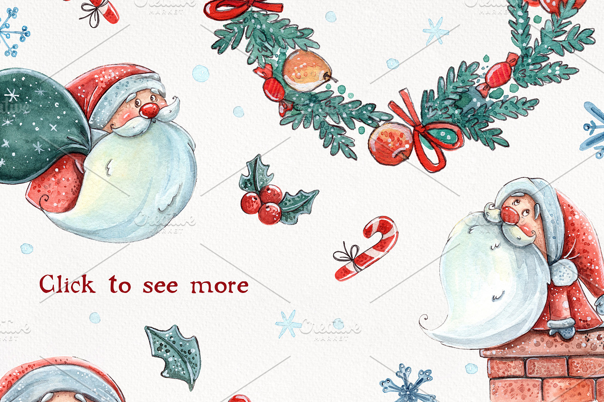 Happy Christmas set +6 patterns, a Decorative Illustration by Kristina Crocus (Photo 3 of 4)