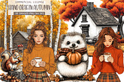 Hand Drawn Vintage Autumn Clipart, an Illustration by OK Design (Thumbnail 1 of 5)