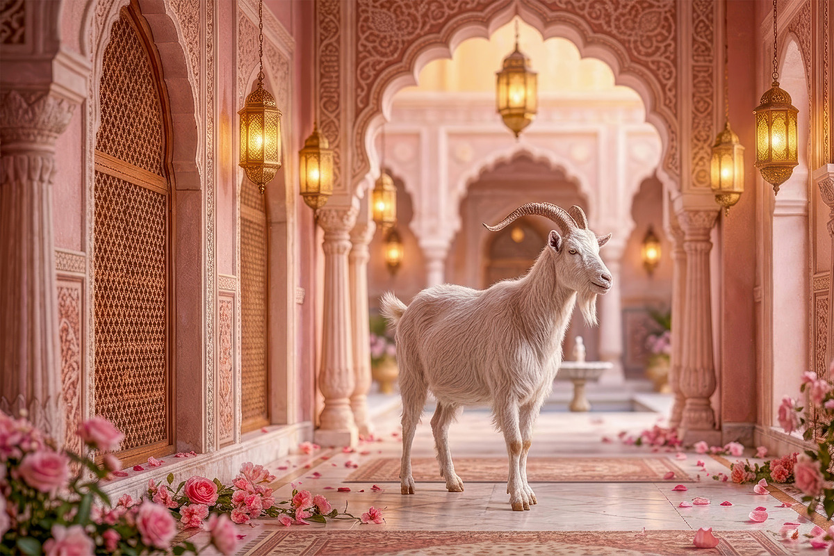 Majestic Goat Palace Backgrounds, an Animal Illustration by StockVerse Creative (Photo 2 of 4)