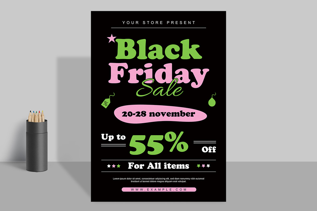 Black Friday Sale Poster Layout, a Stationery Template by ContestDesign (Photo 1 of 2)