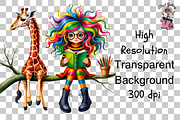 Colorful Hair Girl PNG Bundle, a Graphic by Clipart Studio (Thumbnail 4 of 11)