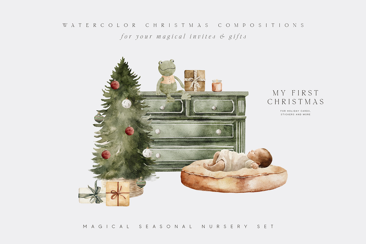 MY FIRST CHRISTMAS Watercolor Set, a Decorative Illustration by Muse Artist (Photo 15 of 25)