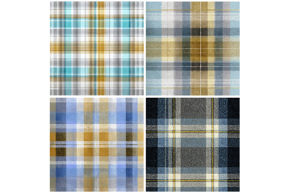 Blue Yellow and Grey Plaid, a Texture Illustration by DreamPrint404 (Photo 4 of 4)
