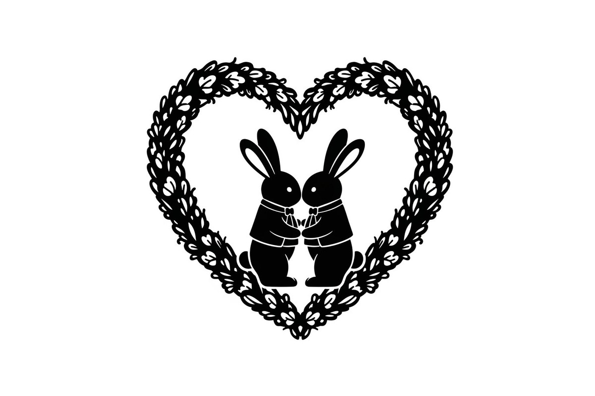 Cute Bunny Love Silhouette Icons, an Illustration by Creativeshirt (Photo 22 of 51)