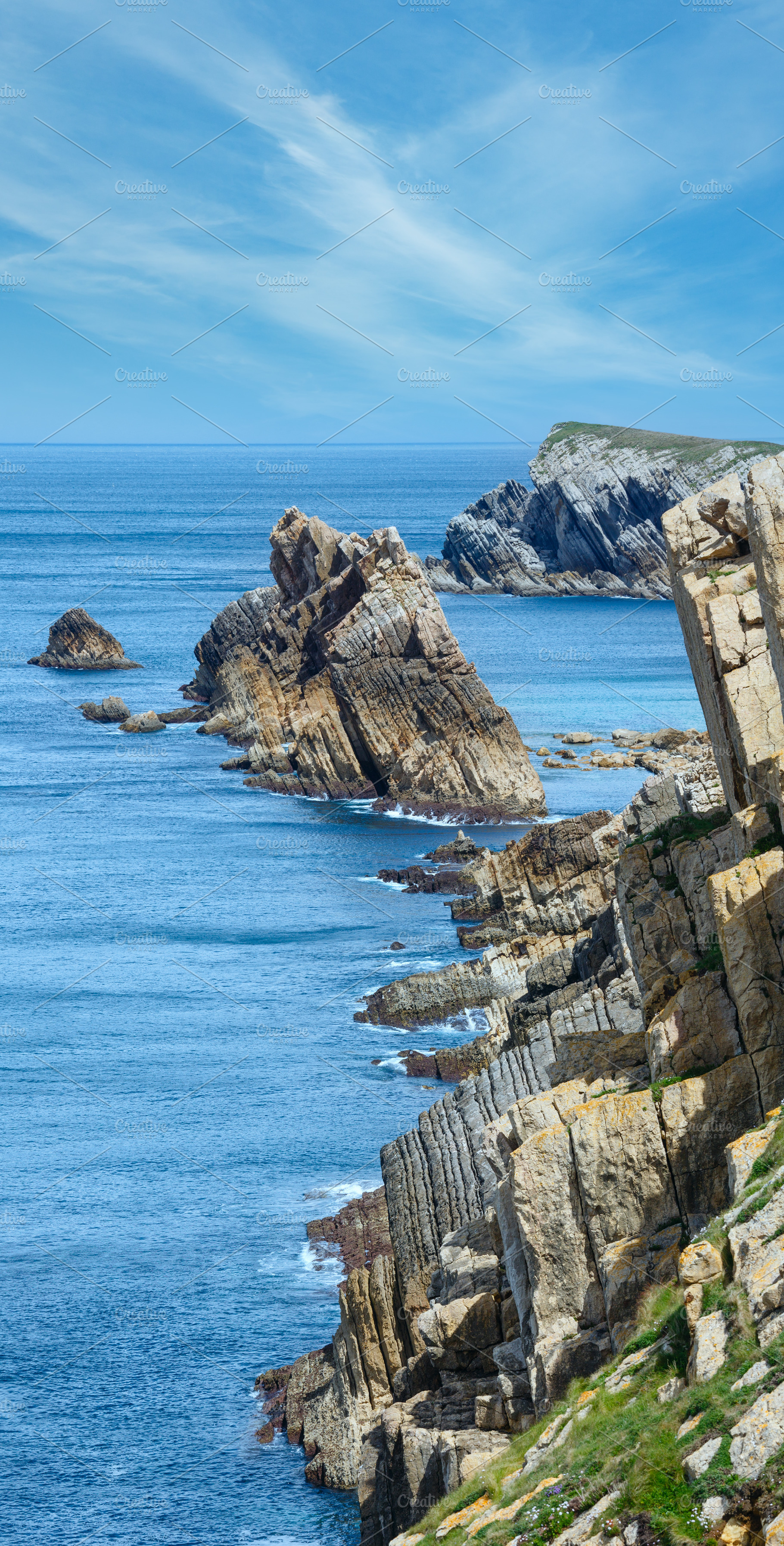 Atlantic ocean coastline near Portio Beach, a Nature Photo by YuriyB