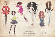 Watercolor set Witchcraft & Wizard, an Illustration by Flo Sacred Art (Thumbnail 2 of 7)