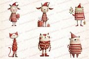 Funny Christmas Animals Clipart, an Illustration by DreamCafeArt (Thumbnail 8 of 8)