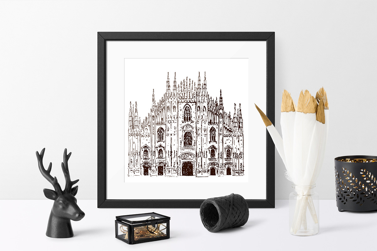 Set of Milan sketches, an Illustration by Everilda (Photo 2 of 5)
