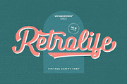 Retrolife, a Script Font by Vintage Division (Thumbnail 1 of 10)