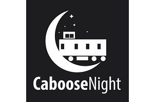 Caboose under moon and stars, an Illustration by LogosDen