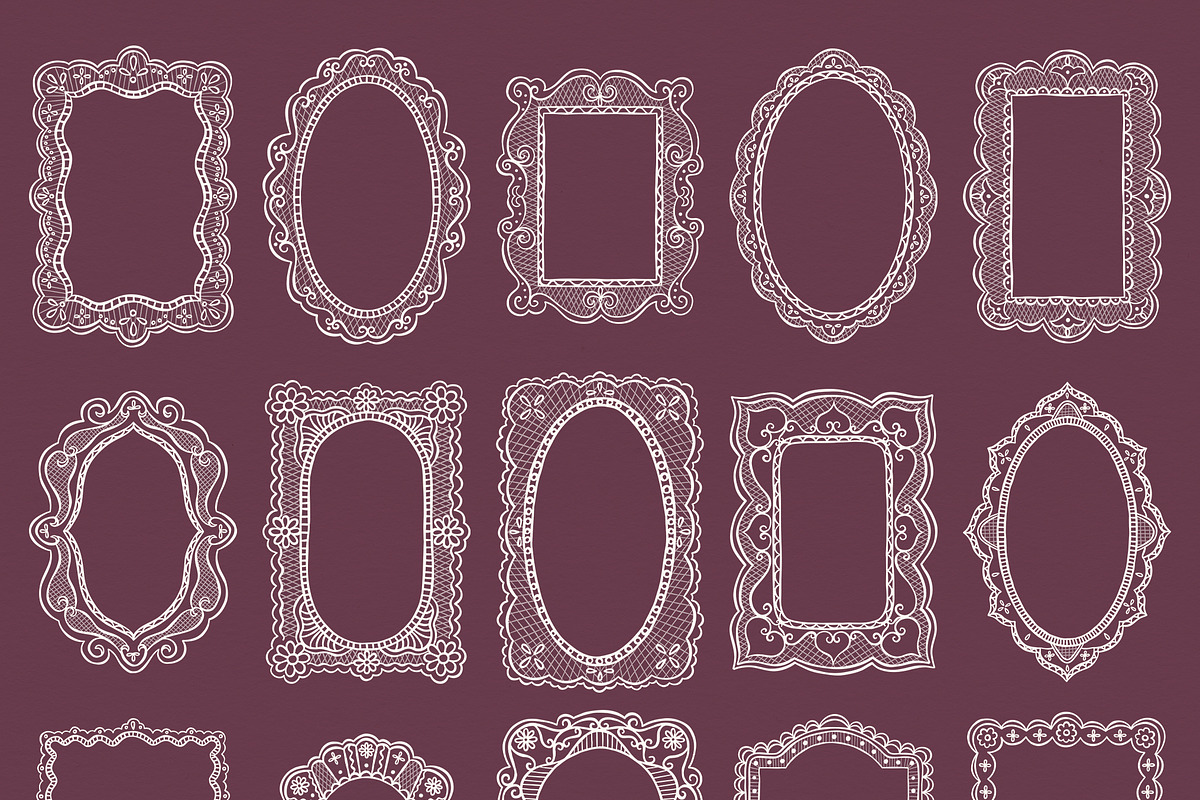 Hand Drawn Vector Lace Frames, an Object Graphic by ArtFM (Photo 6 of 10)