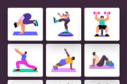Exercise Illustration Set, a Healthcare Illustration by Brickclay (Thumbnail 7 of 9)