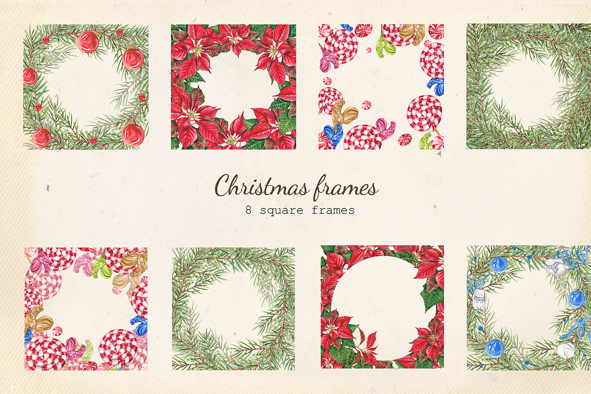 Christmas Treats & Decor watercolor, a Decorative Illustration by Nastya Che (Photo 8 of 11)