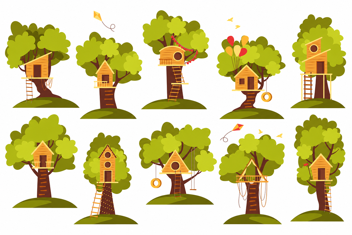 Whimsical Trees Clipart, a Decorative Illustration by Anna Studio (Photo 7 of 12)