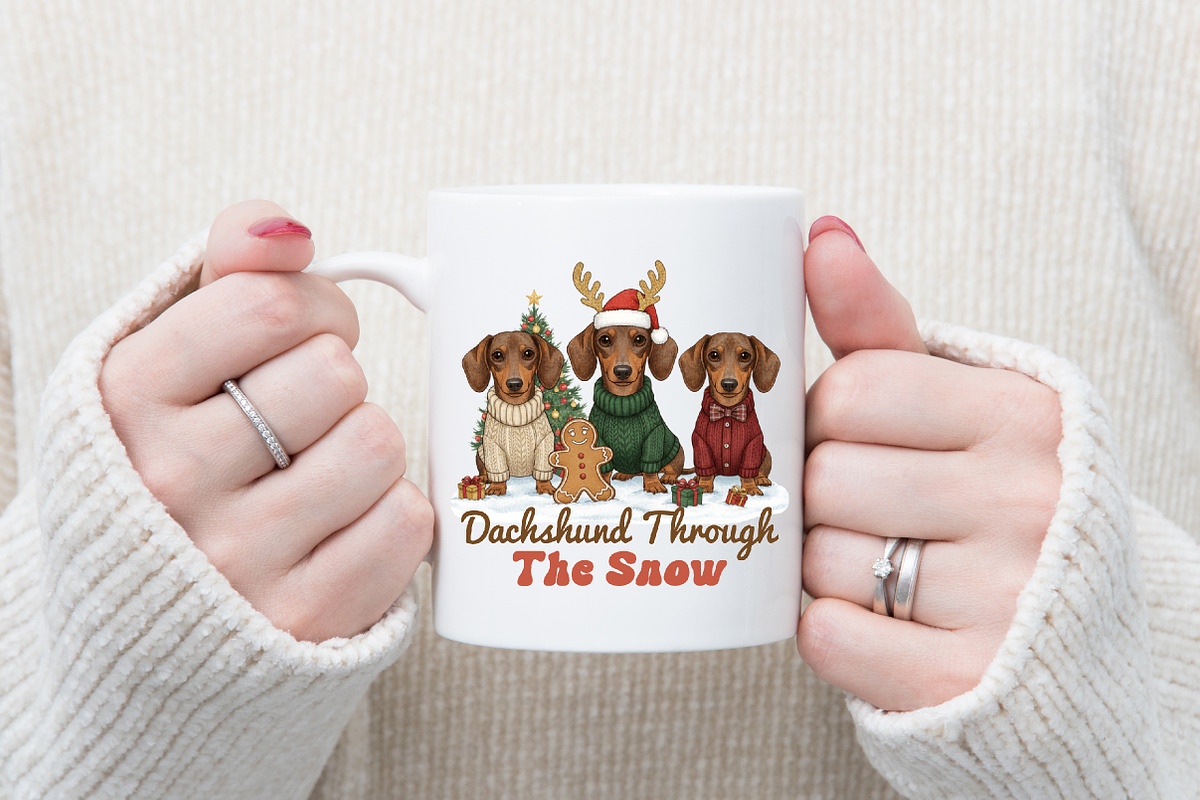 Dachshund Christmas PNG, an Illustration by designcity5 (Photo 3 of 8)