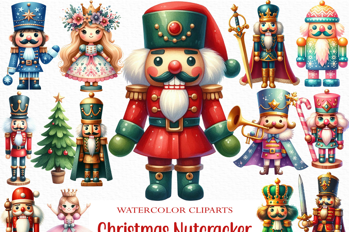 Christmas Nutcracker Clipart, an Illustration by Craft Nest (Photo 1 of 6)