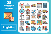 25 Logistics Line Filled Icons, an Icon by Pexelpy (Thumbnail 2 of 2)