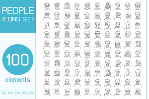 Bundle of Doodle Human Face Avatars