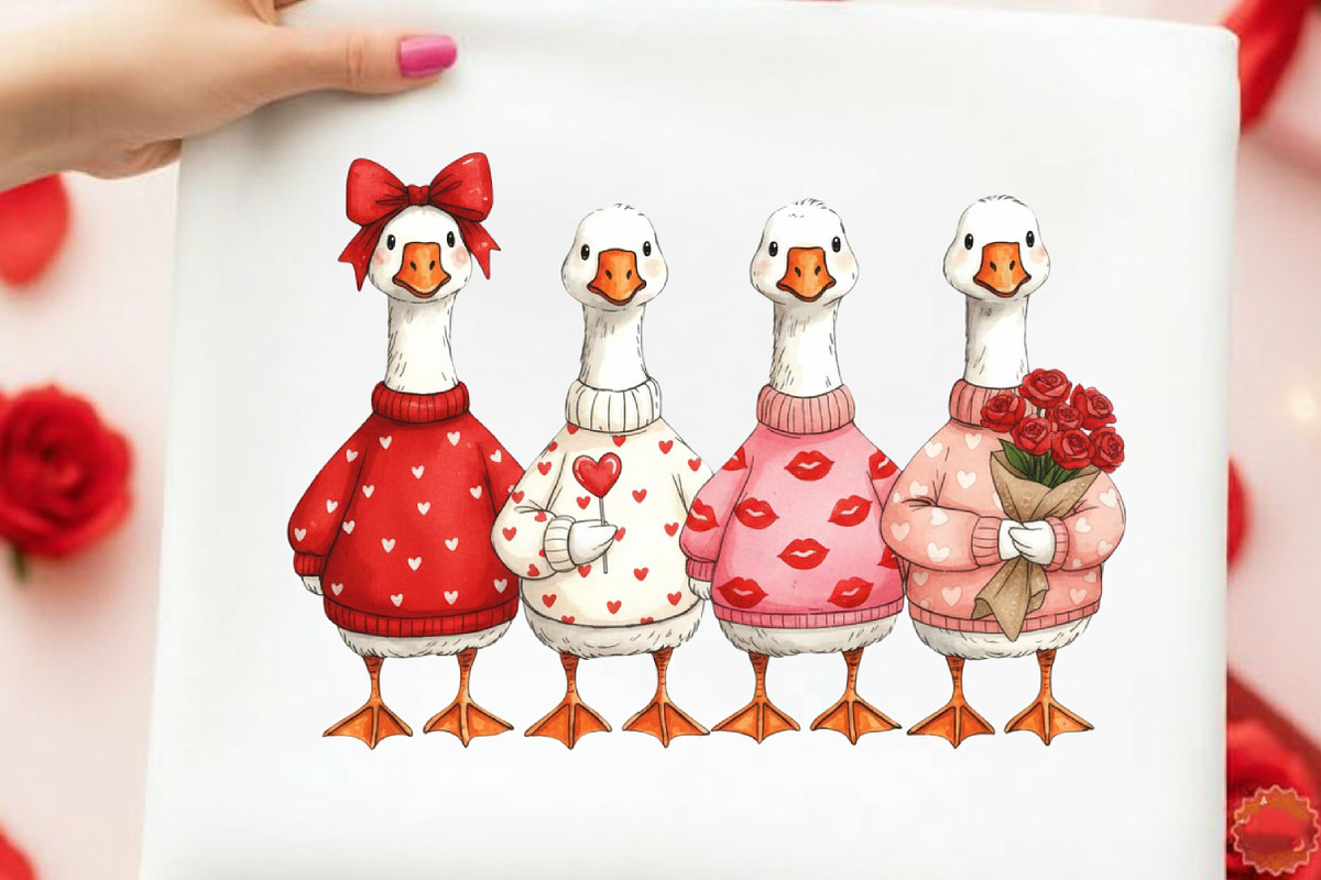 Cute Goose Valentines Day Png, an Illustration by designcity5 (Photo 4 of 9)