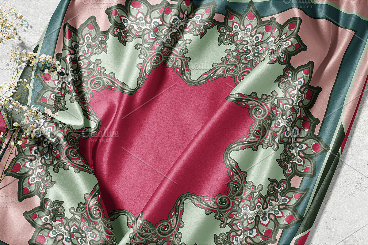 Royal Garden Mandala Scarf, an Object Graphic by ilustrinna (Photo 4 of 7)