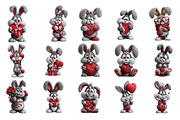 Valentine Rabbit Clipart, an Illustration by DreamArtGraphic (Thumbnail 3 of 4)