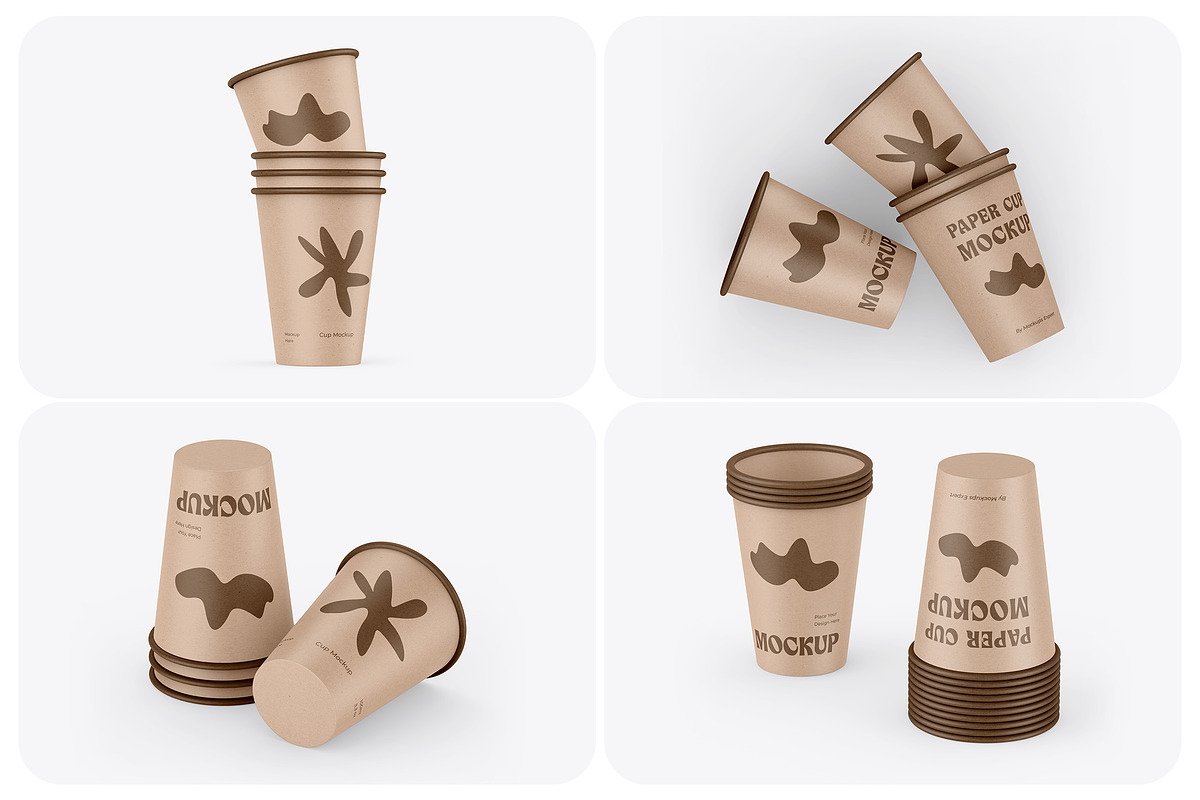 Kraft Paper Cup Mockup Set, a Cups & Container Mockup by Mockups Expert (Photo 1 of 5)