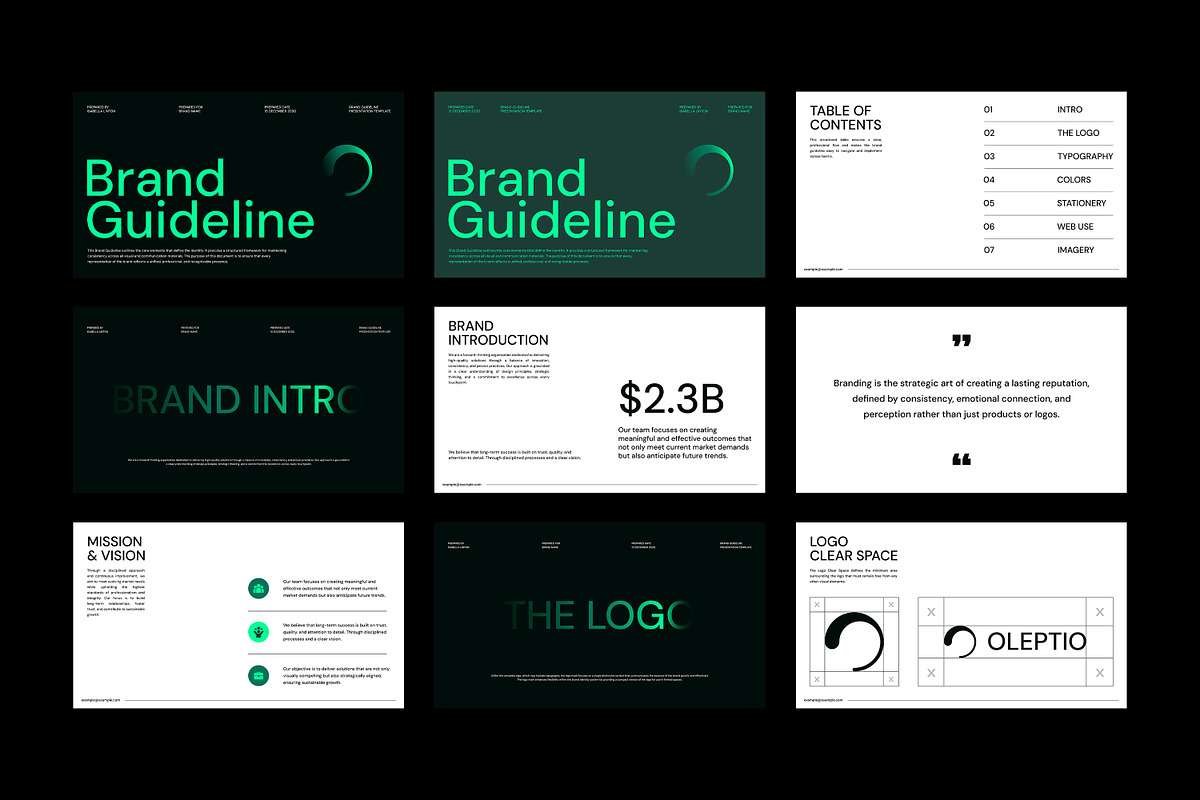 Oleptio | Brand Guidelines Template, a Presentation Template by Artisan Vibes (Photo 6 of 10)