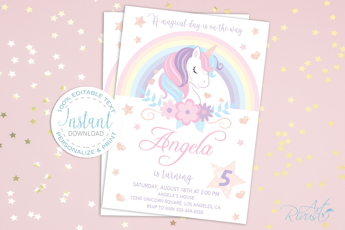 Unicorn PNG clipart. Unicorn Face., an Animal Illustration by RivusArt (Photo 9 of 9)