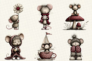 Whimsical  Tiny Mouse Clipart, an Illustration by DreamCafeArt (Thumbnail 3 of 3)