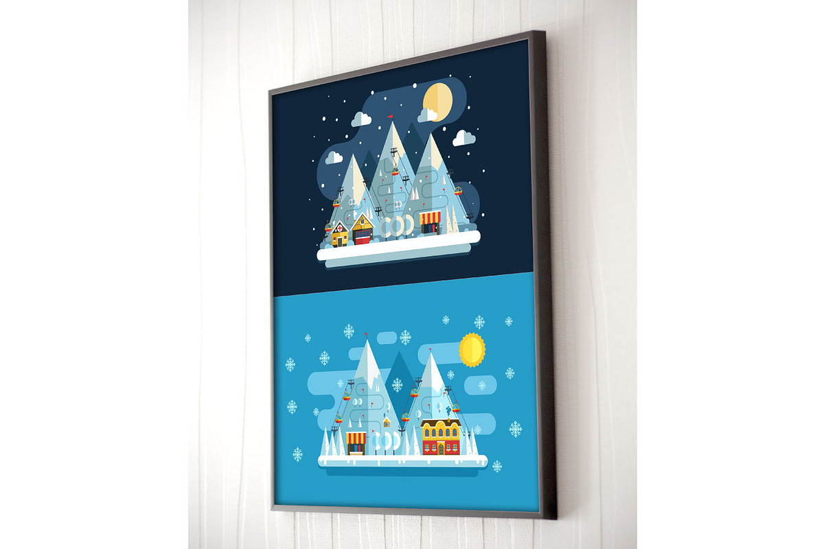 Winter Backgrounds and Landscapes, a Decorative Illustration by Alex Krugli (Photo 6 of 11)