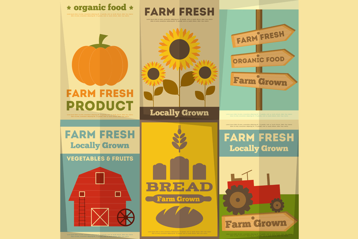 Set of Posters for Organic Farm Food, a Food Illustration by ELFIVETROV DESIGN (Photo 2 of 2)