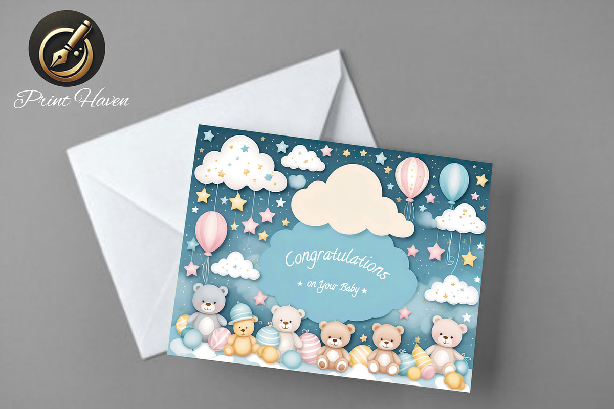 Baby Congrats Card 7x5, a Card Template by Print Haven (Photo 2 of 4)