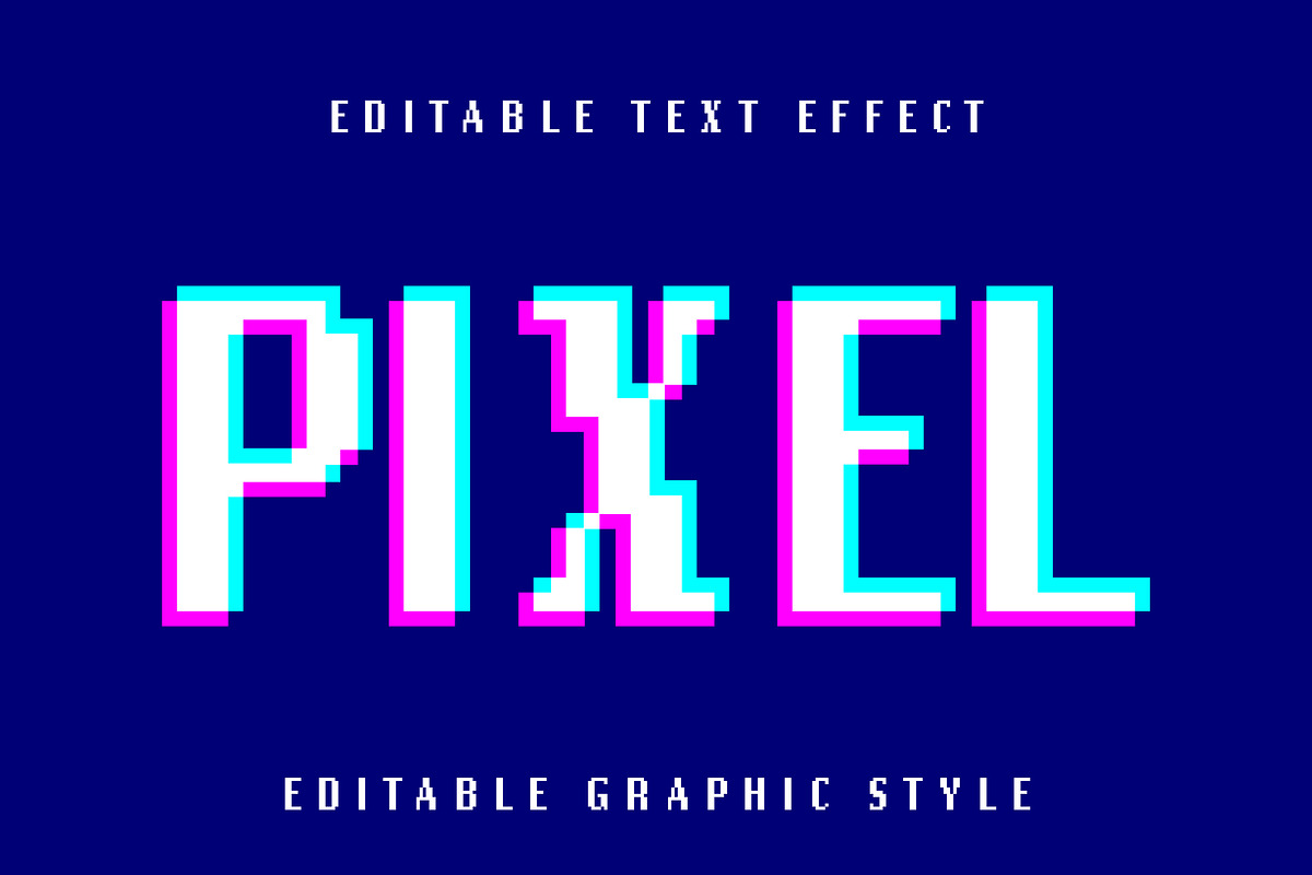 Retro Pixel Glitch Text Effect preview 3