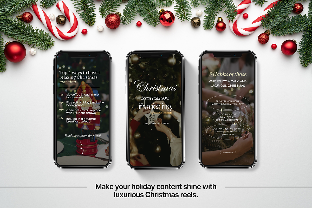 100 Luxury Christmas Reels Templates, a Social Media Template by DigiPax (Photo 4 of 10)
